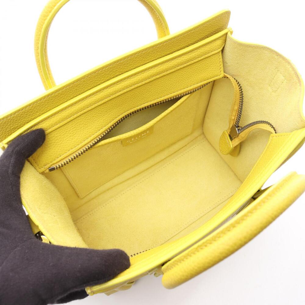 Celine Luggage 2way Shopper Handbag Leather Yellow - Picture 3 of 9